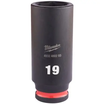 Hlavice průmyslová MILWAUKEE SHOCKWAVE 3/8" 19 mm prodloužená Finální Výprodej