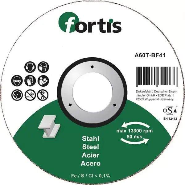 Kotouč řezný 115 x 1,6mm na ocel rovný FORTIS Pouze Dnes