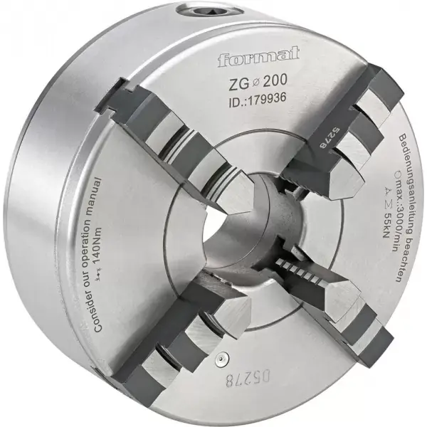 Čtyřčelisťové soustružnické sklíčidlo DIN6350 litina 160mm FORMAT Ověřený