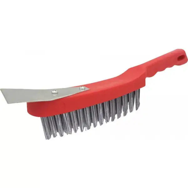 Vysoce Kvalitní Univer. ruč.drát. kartáč Ocelový drát, hladký Plast.těleso se škrabákem 290 x 15 mm FORTIS