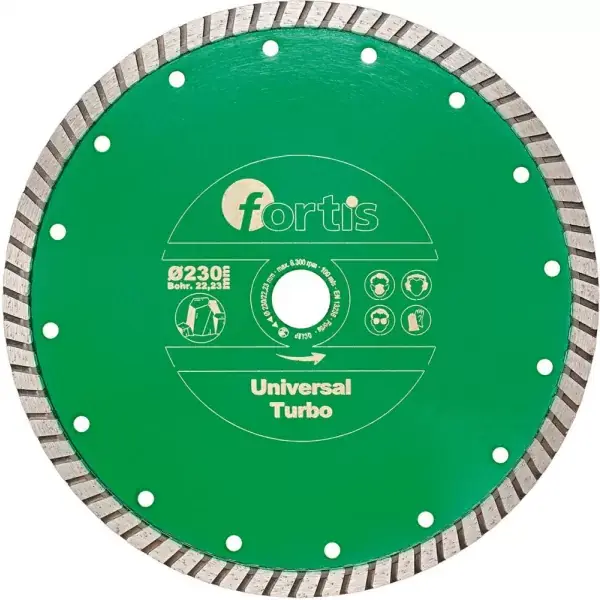 Diamantový Kotouč řezný Universal Turbo Ø 180 mm turbo segment 10 mm vrtání 22,2 mm FORTIS Top Prodej