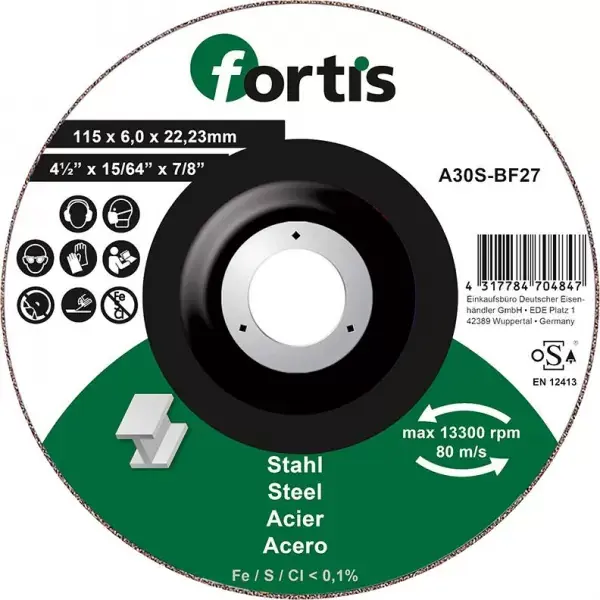 Cenová Bomba Kotouč brusný ocel 125 x 6,0mm FORTIS