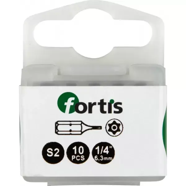 Nejlepší Volba Bit šroubovací tvrdý typ 1/4" DIN3126 C6,3 T40x25mm s otvorem, balení 10ks FORTIS