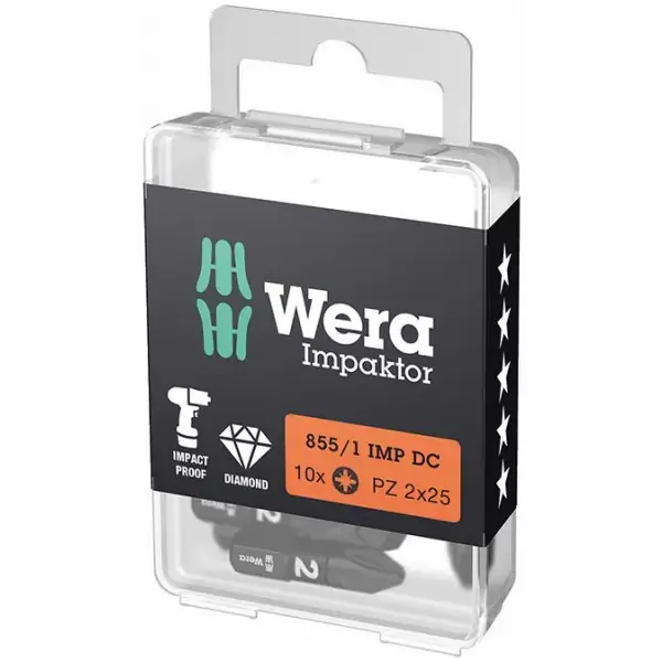 Nová Kolekce Bit šroubovací 1/4" DIN 3126 C6,3 PZ3x25mm Balení 10 ks Wera 5157622001
