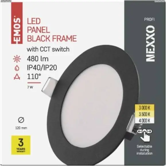 ZD1323 LED vestavné svítidlo NEXXO, kruhové, černé, 7W, se změnou CCT EMOS Lighting Top Prodej