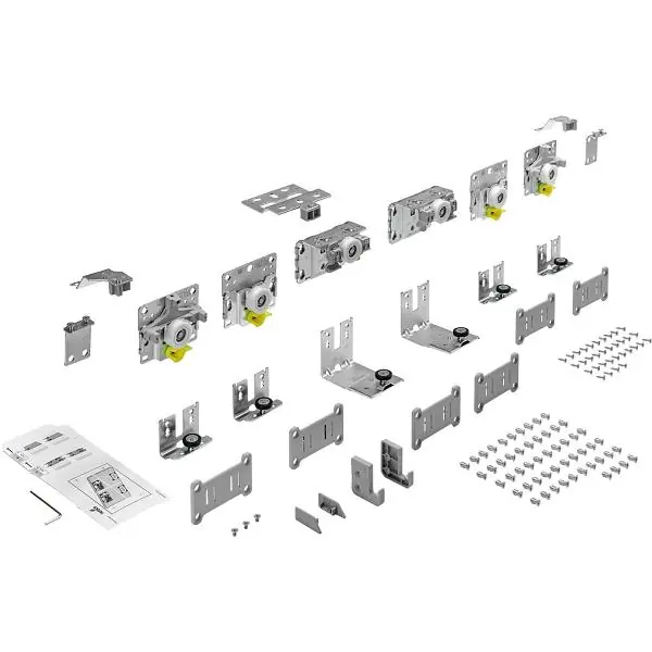 Akční Cena HETTICH TOP LINE L sada kování pro posuvné dveře 1350 x 2600, 3-dveře 18-30 mm