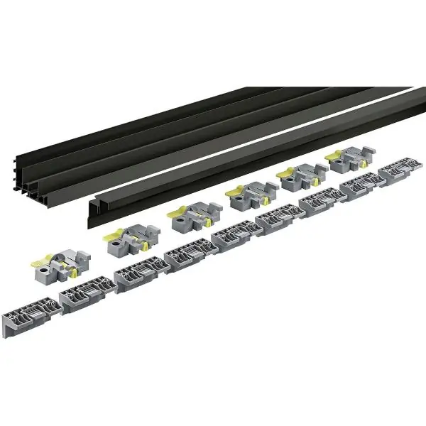 Hettich TopLine XL sada pojezdových a vodicích lišt 2300 mm, alu černý elox Cenově Výhodný