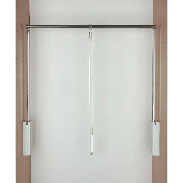 Sklopná šatní tyč 3T, rozměr korpusu 560-950 mm, 10 kg, bílá/chrom Sleva