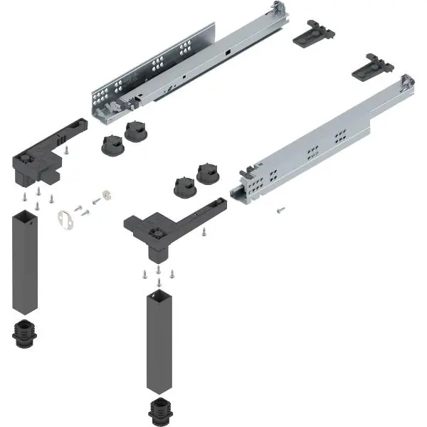 BLUM soklové kování SPACE STEP sada, NL 410 mm, plast/ocel orion šedá-matná Must-Have