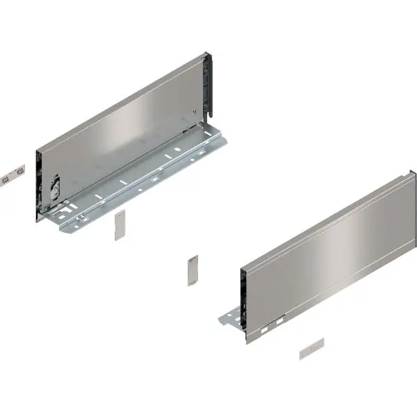 BLUM LEGRABOX pure sada bočnic výška K, délka 350, INOX (Anti-Fingerprint) Omezená Nabídka