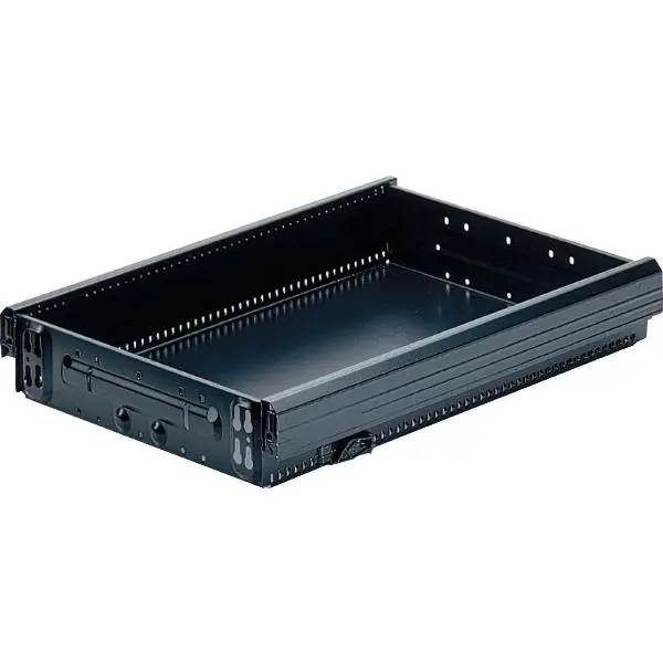 Přímo Od Výrobce HETTICH SYSTEMA TOP 2000 ocelová zásuvka 392 mm,370 x 714 mm, černá