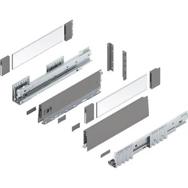 BLUM MERIVOBOX sada výška E-Boxcover, BLUMOTION B, 40kg, d. 350, indium šedá Akce