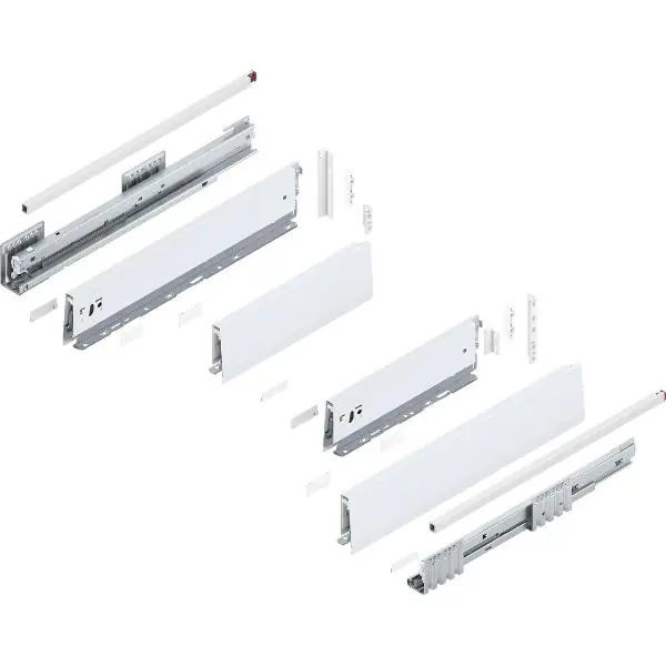 BLUM MERIVOBOX dřez. výsuv sada výška E-reling, BLUMOTION B, 70kg, d. 450,h.bílá Značkový
