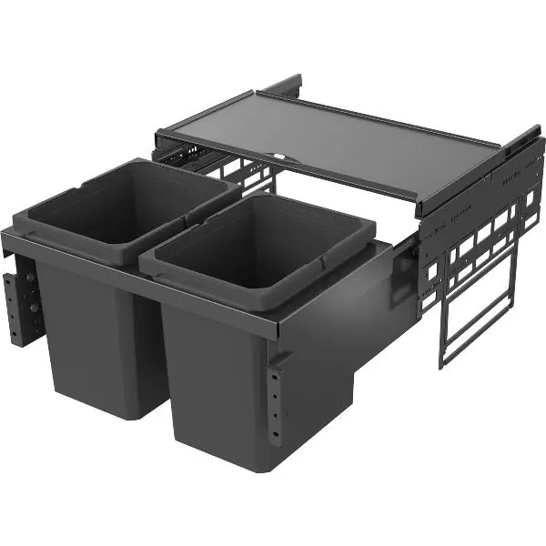 Novinka VS ENVI Space S systém třídění odpadu 2x15,5 l, ŠK 600 mm, lávově šedý
