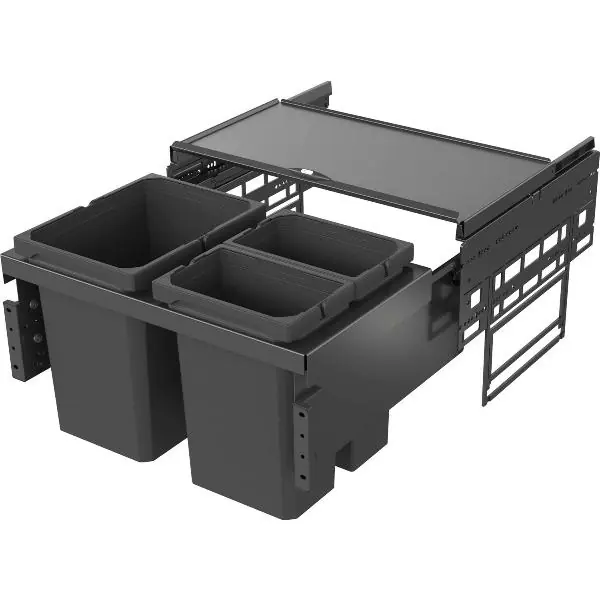 Víkendová Akce VS ENVI Space S systém třídění odpadu 1x15,5/2x7,5 l, ŠK 600 mm, lávově šedý