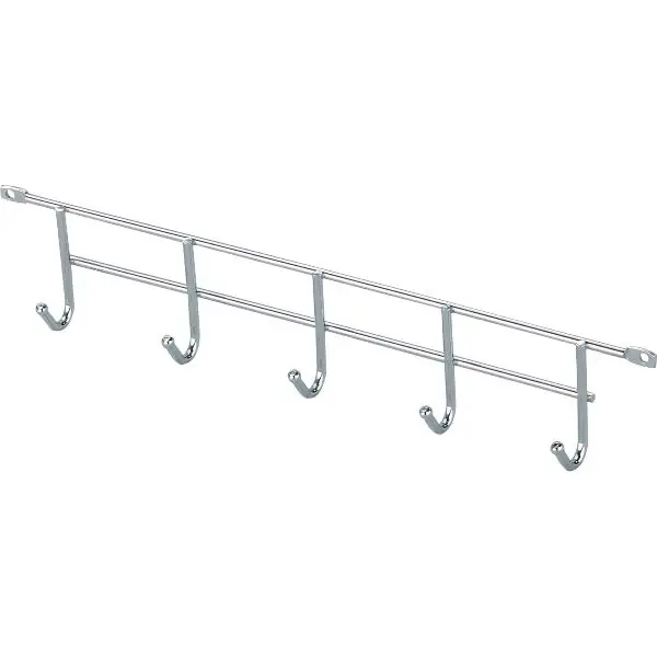 Finální Výprodej VAUTH-SAGEL lišta s 5 háčky, šířka 280 mm, výška 55 mm, ocel stříbrná RAL 9006