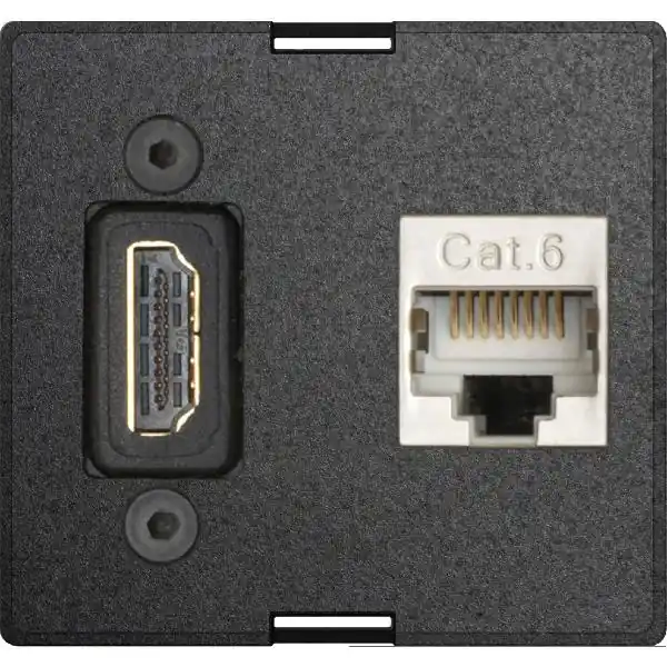EVOline výměnný modul 1xHDMI 2.0, 1xRJ45 CAT6, černý Cenová Bomba