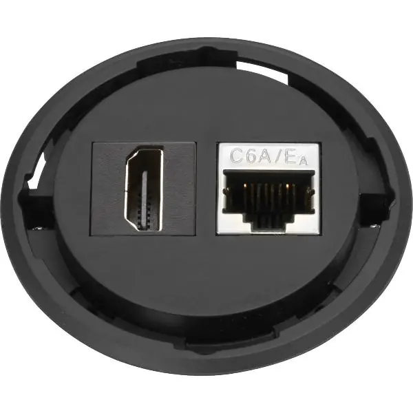 EVOline One datová zásuvka 1 x HDMI 2.0, 1 x RJ45 CAT6 černá Značkový