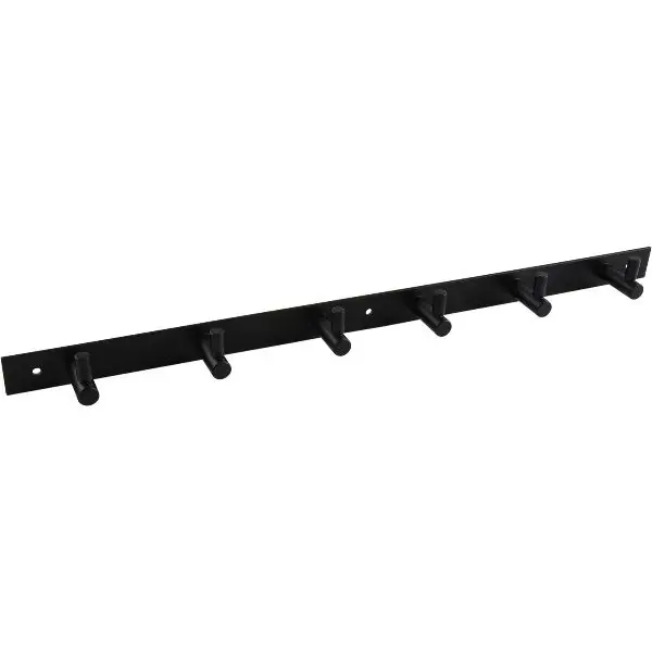 Šatní lišta Linosa se 6 háčky, šířka 460 mm, ocel černá matná Super Cena