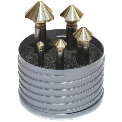 Sada kuželových záhlubníků s nerovnoměrnou roztečí HSS TiZrN 90° 6,30-25mm BECK 30602967 Zlevněný