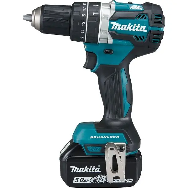 MAKITA aku příklepový šroubovák DHP484RTJ 18 Volt / 5,0 Ah (IEC) + 2 aku Víkendová Akce
