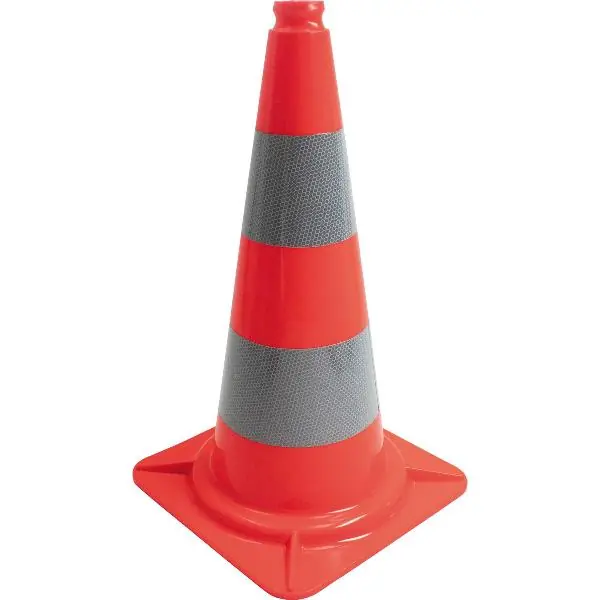 Objednat Nyní Výstražný dopravní kužel, PVC výška 50 cm červená/bílá
