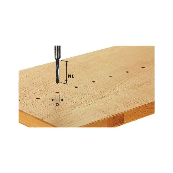 Ověřený FESTOOL kolíkový vrták ø 5 mm HW, stopka 8 mm (491066)