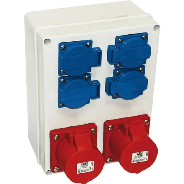 Doprava Zdarma PCE nástěnný rozvaděč Schwarz 2x16 Ah/400 V/ 4x16Ah/250Volt IP44