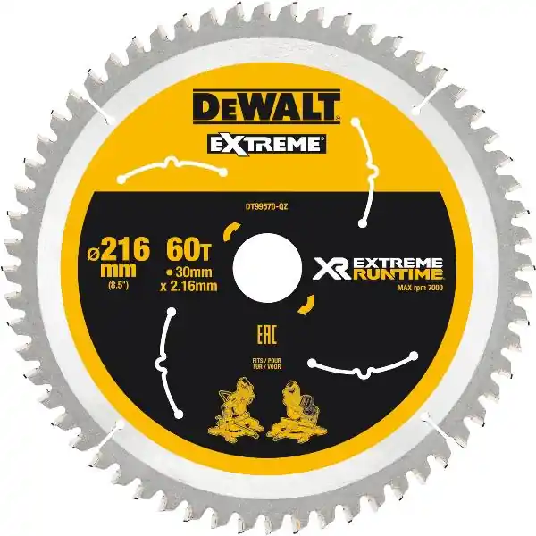 DEWALT pilový kotouč XR Extrem Runtime HM ø 216 x 2,16 x 30mm 60 zubů (WZ/FZ) Objednat Nyní