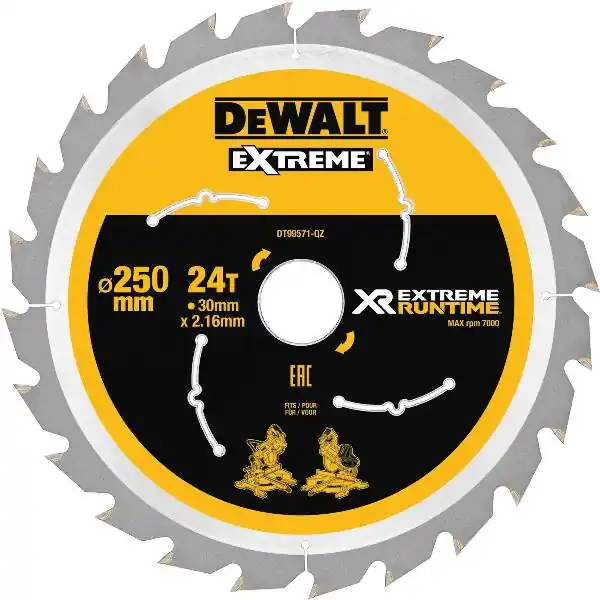 DEWALT pilový kotouč XR Extrem Runtime HM ø 250 x 2,16 x 30mm 24 zubů (WZ/FZ) Výprodej