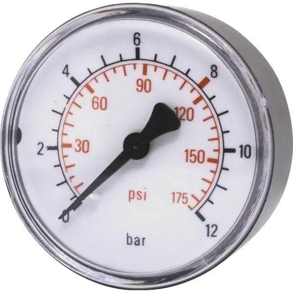 Měřič tlaku stlač. vzduchu 50 mm 0-10bar s vněj. závitem na zadní straně 1/8". Poslední Šance