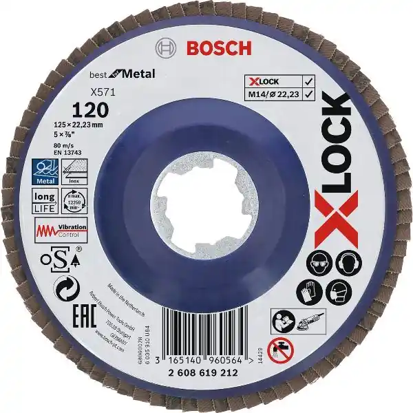 BOSCH brusný kotouč Best na železo X-LOCK rovný Ø 125 mm zrno 60 Bezpečná Platba