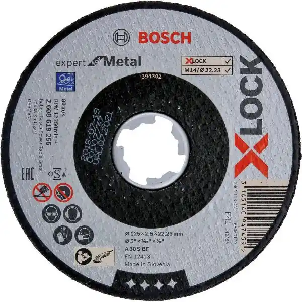 Víkendová Akce BOSCH řezný kotouč Expert pro železo X-LOCK zakřivená forma 125 x 1,6 x 22,23 mm
