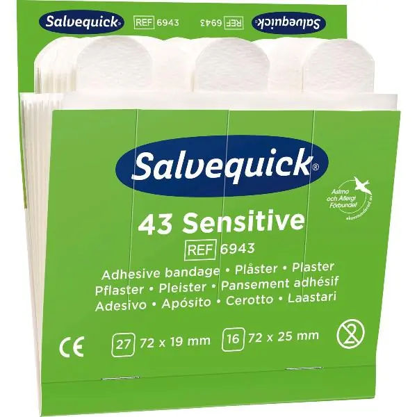 Must-Have SALVEQUICK vodoodpudivé náplasti Sensitive REF 6943 do zásobníku na náplasti