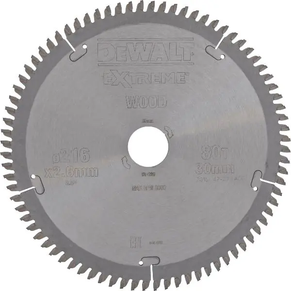 DEWALT pilový kotouč HW ø 216x2,6x30mm Z80 (TR/FZ) negativ Aktuální