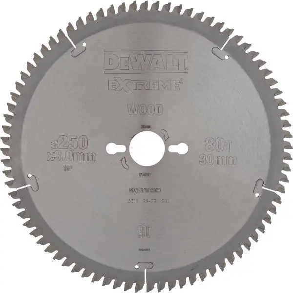 Nejlepší Volba DEWALT pilový kotouč HW ø 250x3,0x30mm Z80 (TR/FZ) negativ