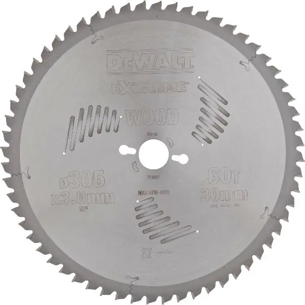 DEWALT pilový kotouč HW ø 305x3,0x30 mm Z60 (WZ) negativ Objednat Nyní