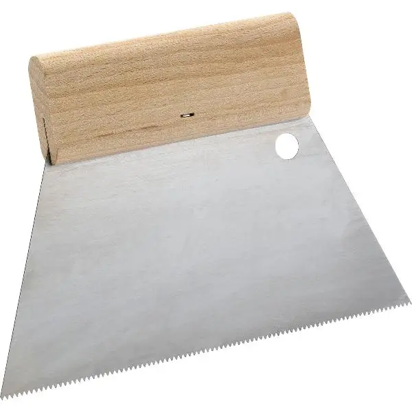 Poslední Šance Ozubená špachtle s dřevěnou rukojetí šířka 180 mm špičaté ozubení 1,8 mm