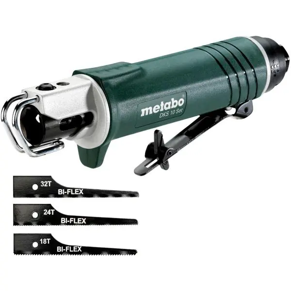 METABO pneumatická pila na karoserie DKS 10 set + 15 pilových plátků Novinka
