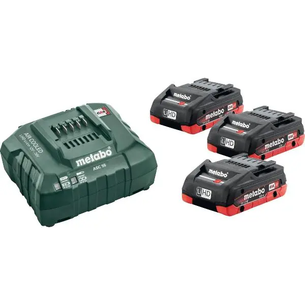 METABO aku základní sada LiHD 3 x 4,0 Ah + ASC 55 Akční Nabídka