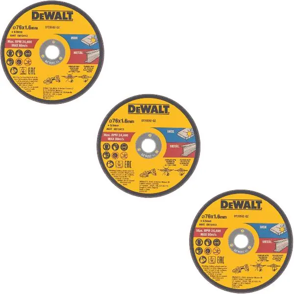 DEWALT Řezný kotouč rovný 76 x 1,6 x 9,5 mm kov/inox Bezpečná Platba