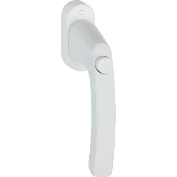 Časově Omezené HOPPE okenní klika LIÈGE s knoflíkem, 7 x 32 mm, 90° , F9016 běžná bílá