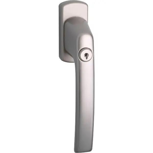 Novinka MACO okenní klika HARMONY, zamykatelná čtyřhran 7x35 mm, hliník titan elox