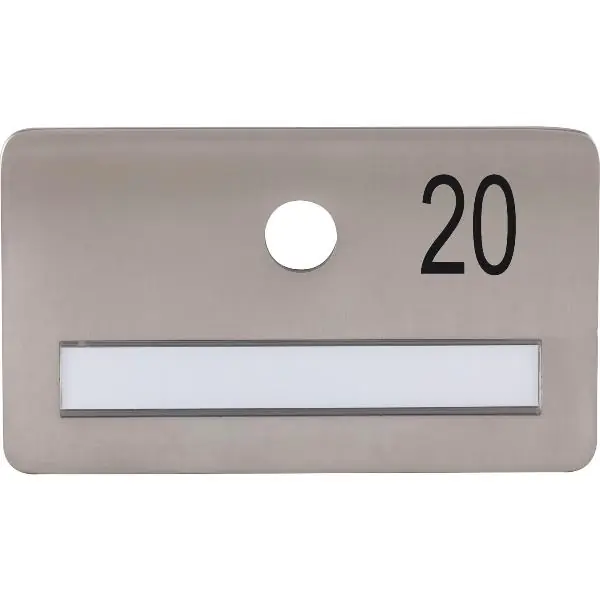 Speciální Cena SOLIDO dveřní jmenovka bez kukátka, otvor ø 14, nerez satinovaný, gravír. č. 20