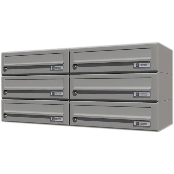 Must-Have JU systém domovních schránek 6dílný, 750 x 330 x 280 mm, ocel šedá RAL 9007