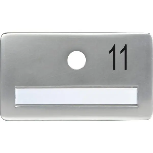 Must-Have SOLIDO dveřní jmenovka bez kukátka, otvor ø 14, hliník sříbrný elox,gravír. č.11