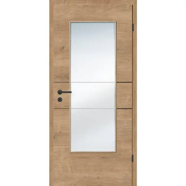 SOLIDO Smart interiér dveře CPL dub sukovitý 2 dekor lišty sklo Le 750/2030 mm Akční Nabídka