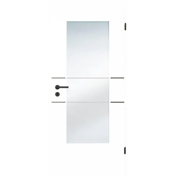 Must-Have SOLIDO Smart inter. dveře CPL brilant bílé, 2 lišty černé sklo Le VRD 950/2030mm