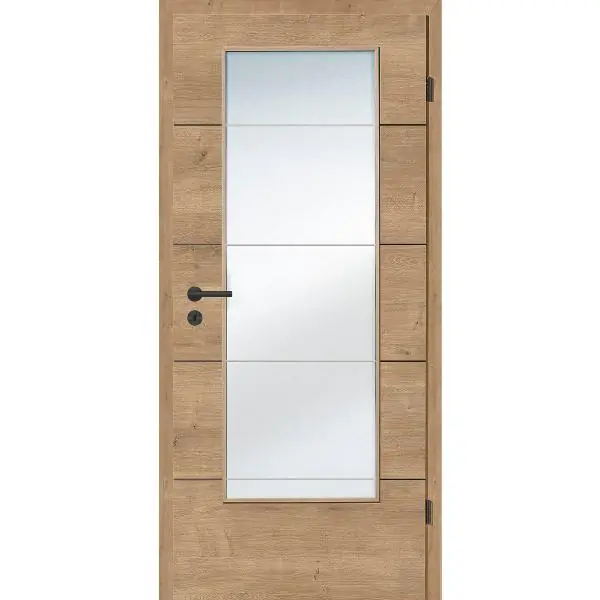 SOLIDO Smart inter. dveře CPL dub suk.,4 lišty černé skl. Le 900/2030 mm Top Prodej