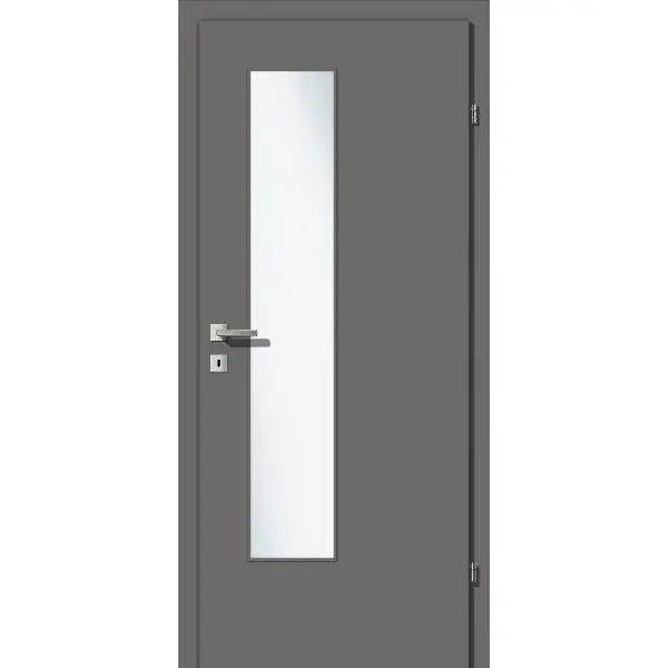 Nízká Cena SOLIDO Smart interiérové dveře CPL titan. šedé sklo EN-S pravé VRD 800/2030 mm